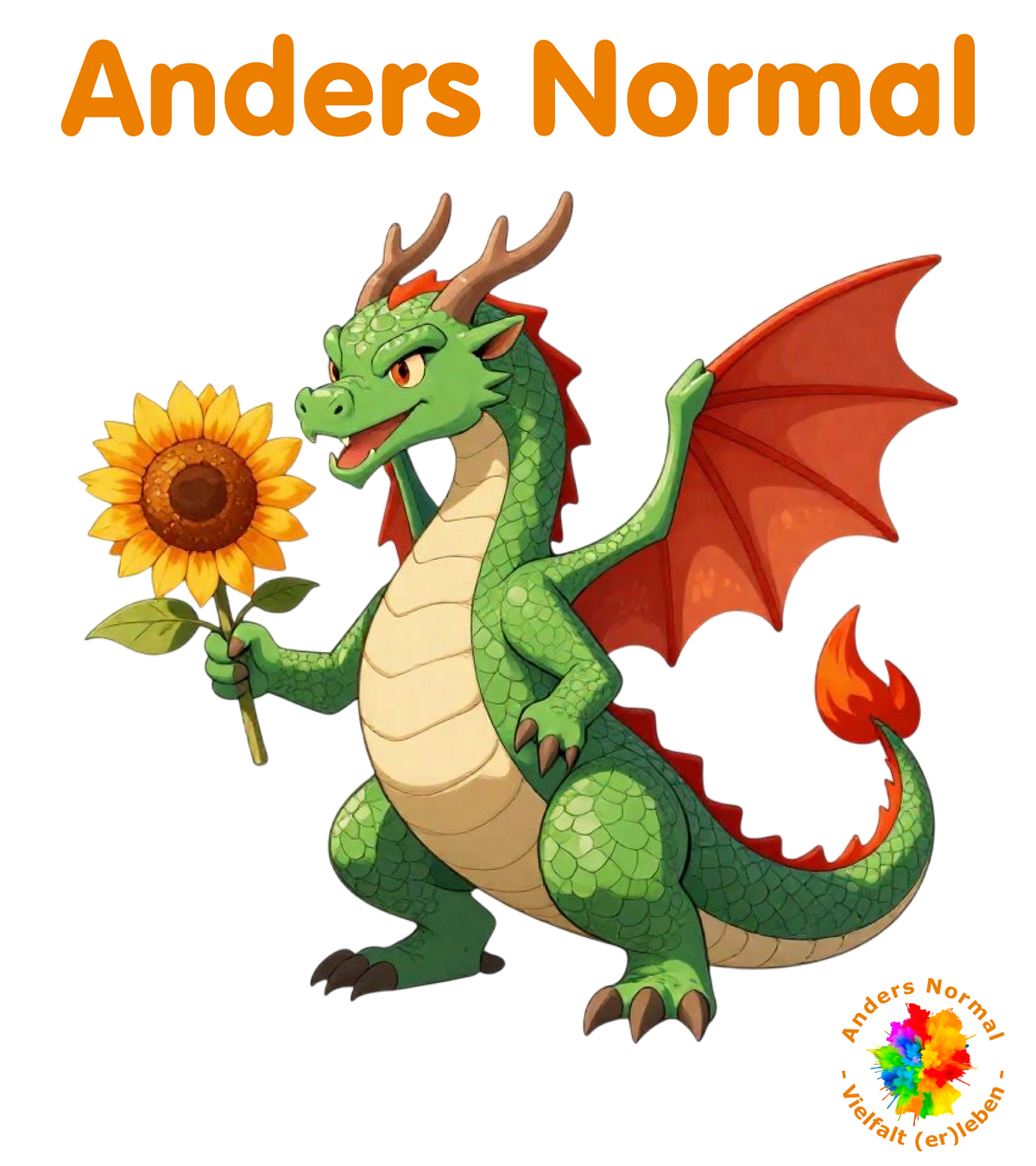 Drache mit Sonnenblume